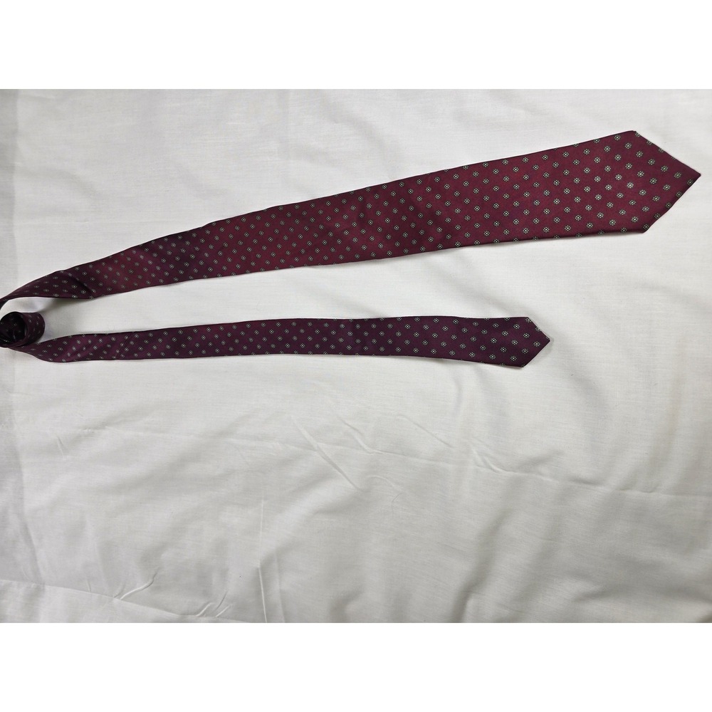 Chaps by Ralph Lauren Tie Mens Burgundy Silk Floral Microprint Necktie Classic